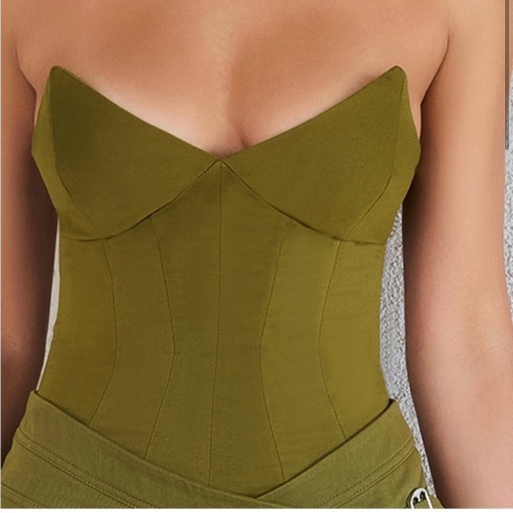Mistressrocks: Avocado Strapless Corset
